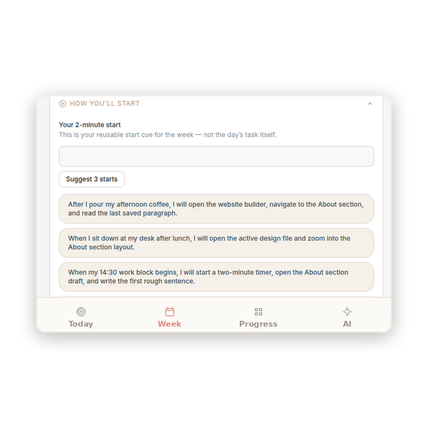 ThriveFoundry AI cycle diagnosis screen